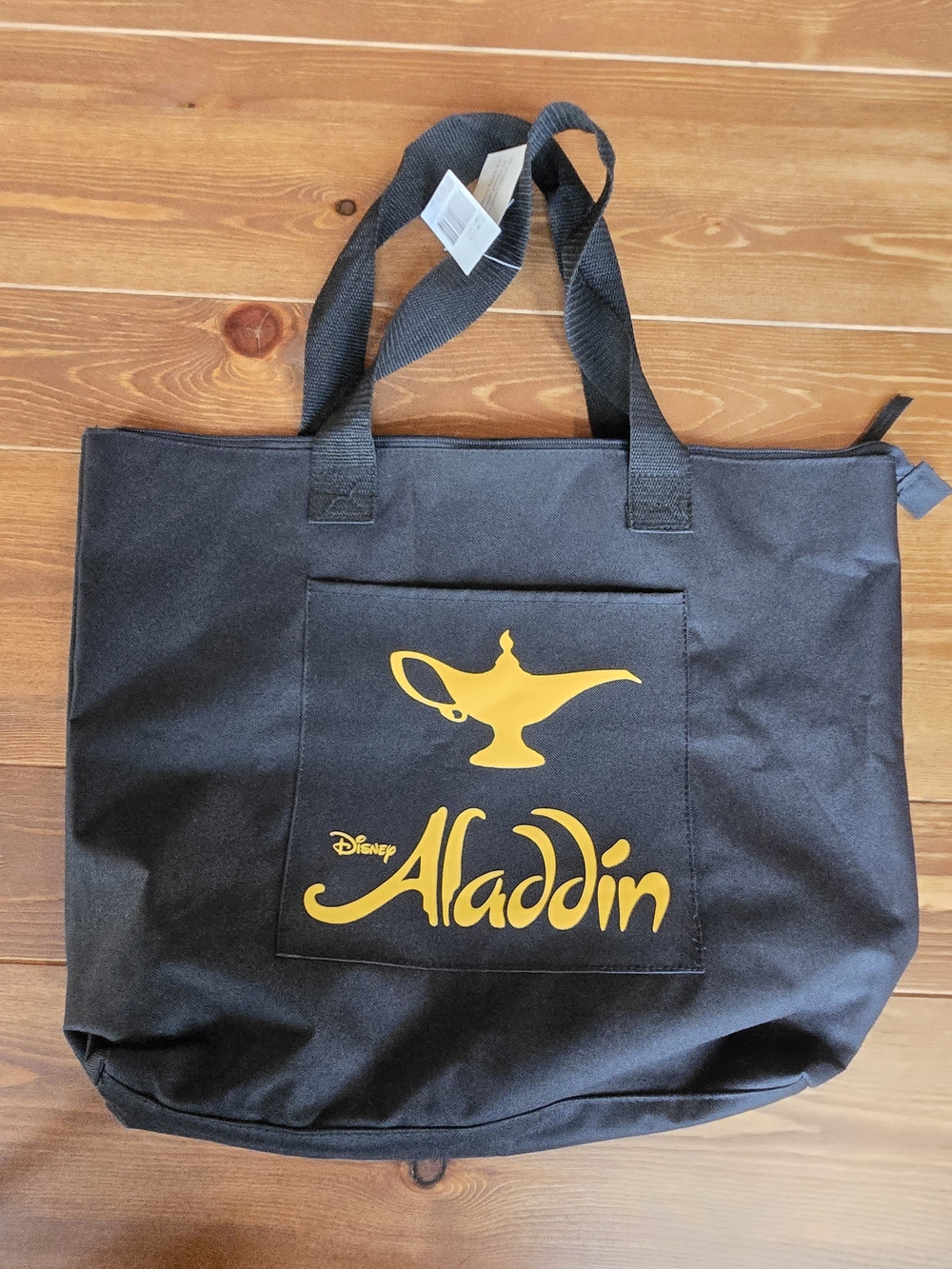 NWT - Disney Aladdin Black Tote with Gold Lamp Graphic